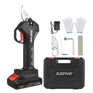 21V Brushless Cordless Electric Pruning Shears Rechargeable 10Ah Lithium Battery Powered Tree Branch Pruner Garden Clippers 30mm Cutting Diameter with Replacement Blade 2000mAh