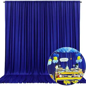 10 x 10 Feet Blue Backdrop for Partie, Background Curtains for Photoshoot, Birthday, Wedding, Halloween, Thanksgiving, Christmas Day, New Year Party Decorations 5Ft x 10Ft, 2 Panels