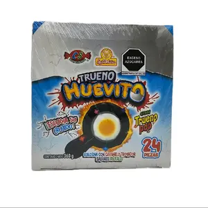 TRUENO HUEVITO - Golosina Con Caramelo Tronador Sabores Frutales Pop Candy Fruti Flavors 24 Pieces Pack - Snack, Bonbon
