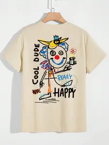 [TEA-SHOP]Soft Crew Neck Cotton T-Shirt for Men Gift for Him - Breathable, Slight Stretch, Regular Fit, Trendy American Fashion, Stylish Streetwear.