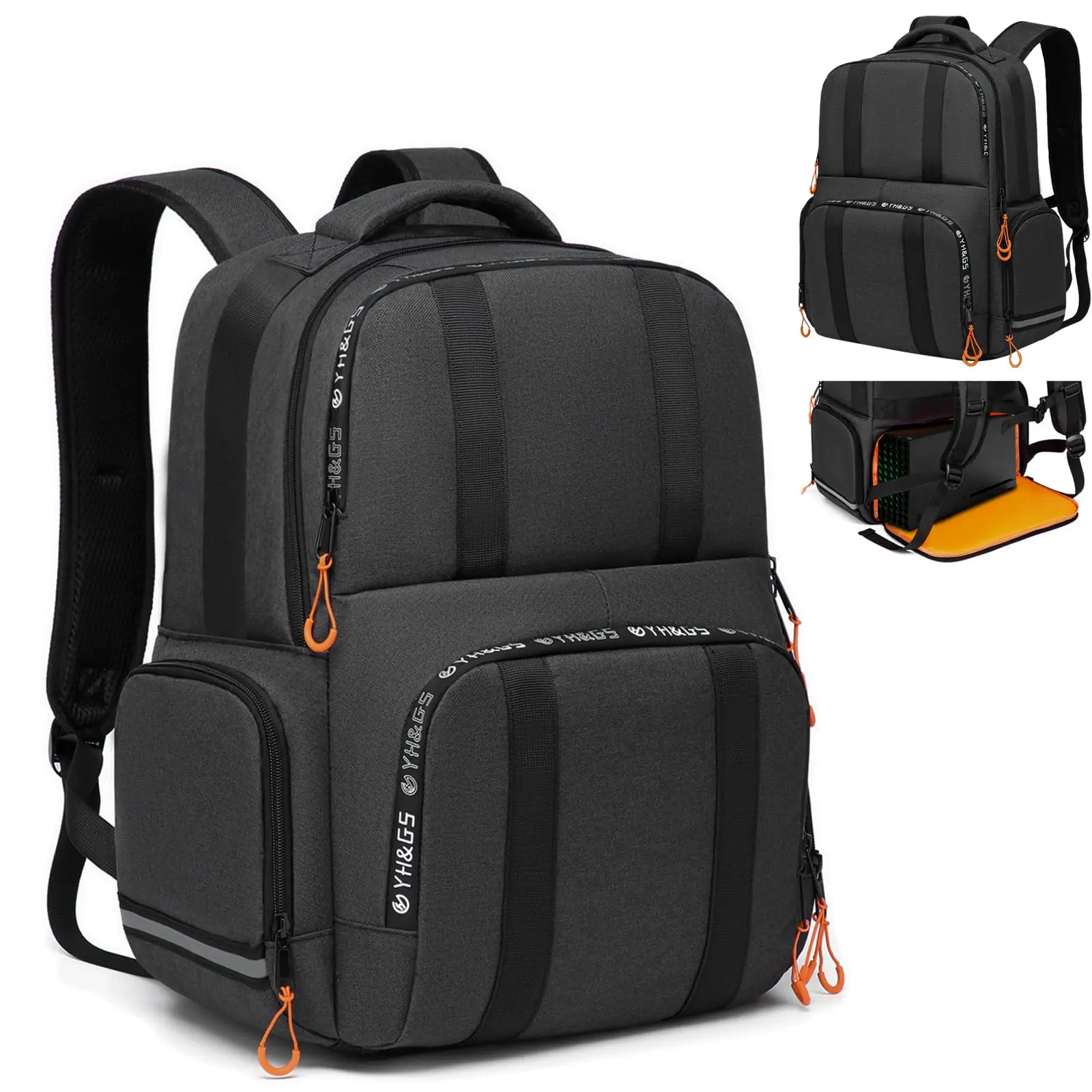 Functional Xbox Series X/S Protective Carrying Backpack - Zippered Nylon Multi Compartment Carrier Bag, Dual Purpose Case with Multiple Pockets for Controllers, Portable Hard Disk, Headset & Accessories, Multi Compartment Backpack