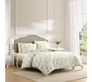 Laura Ashley Walled Garden Green Cotton Queen Comforter Set