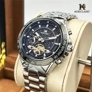 Men's Tourbillon Automatic Mechanical Watch, Skeleton Stainless Steel Wristwatch, Formal Wristwatch, Luxury Watch, Automatic Watch, Handmade Watch, Men's Watch, Tourbillon Watch, Fashion Men's Watch, Watch Collector