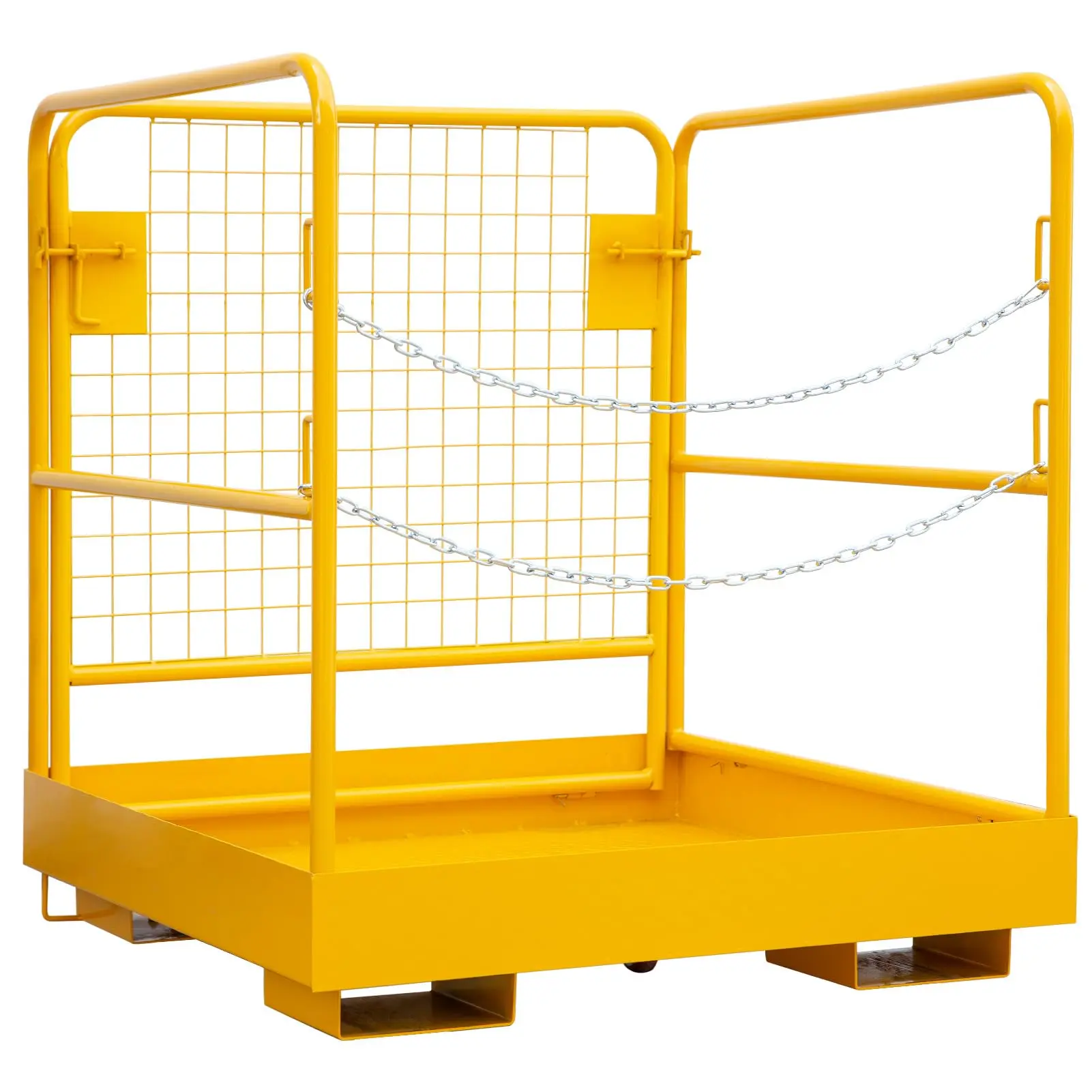 GARVEE Forklift Safety Cage 36"x36", 1200lbs Capacity Forklift Man Basket, Heavy Duty Steel Forklift Basket Man Platform with 2 Chain, Perfect for Aerial Work