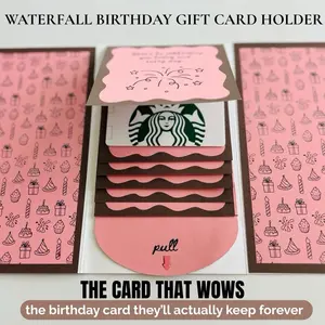 Handmade Birthday Gift Card Holder Waterfall Gift Card Booklet Gift for birthday College Student Gift Daughter
