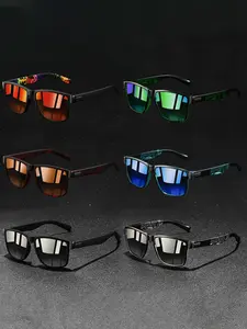 6 pairs fashion retro color blocking, trendy sporty sunglasses, unisex, equipped with UV400 protective lenses and non-slip rubber nose pads to ensure comfortable wear. ideal choice for outdoor activities, perfectly balancing style and protection.
