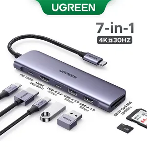 UGREEN Revodok 1071 USB C Hub for Laptop 7 in 1 Dock 4K HDMI, 100W PD Charging, USB-C & 2 USB-A 5Gbps Data Ports, SD/TF Card Reader for MacBook Pro/Air, iPad Pro, XPS, Thinkpad