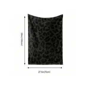 Luxury Leopard Print Flannel Blanket - Black & Golden Soft All-Season Throw, Oversized Bedspread/King Size Beds, Sofa, Camping & Travel - Washable Cozy Pet-Friendly Bed Cover (Multiple Sizes Available)