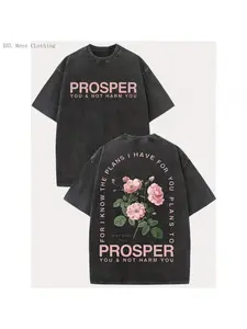 Washed T-shirt | Christian Bible Verse Pattern, 100%, Perfect Gift for Thanksgiving and Christmas, Crew Neck, Short Sleeve, Loose Fit women's and men's tops TikTokShop Black Friday Crewneck Tshirt graphic tee