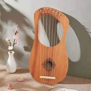 Beginner Harp with 7 Metal Strings, Includes Tuning Wrench and Spare String Set, Ideal Instrument for Beginners, Complete Setup Guide Included