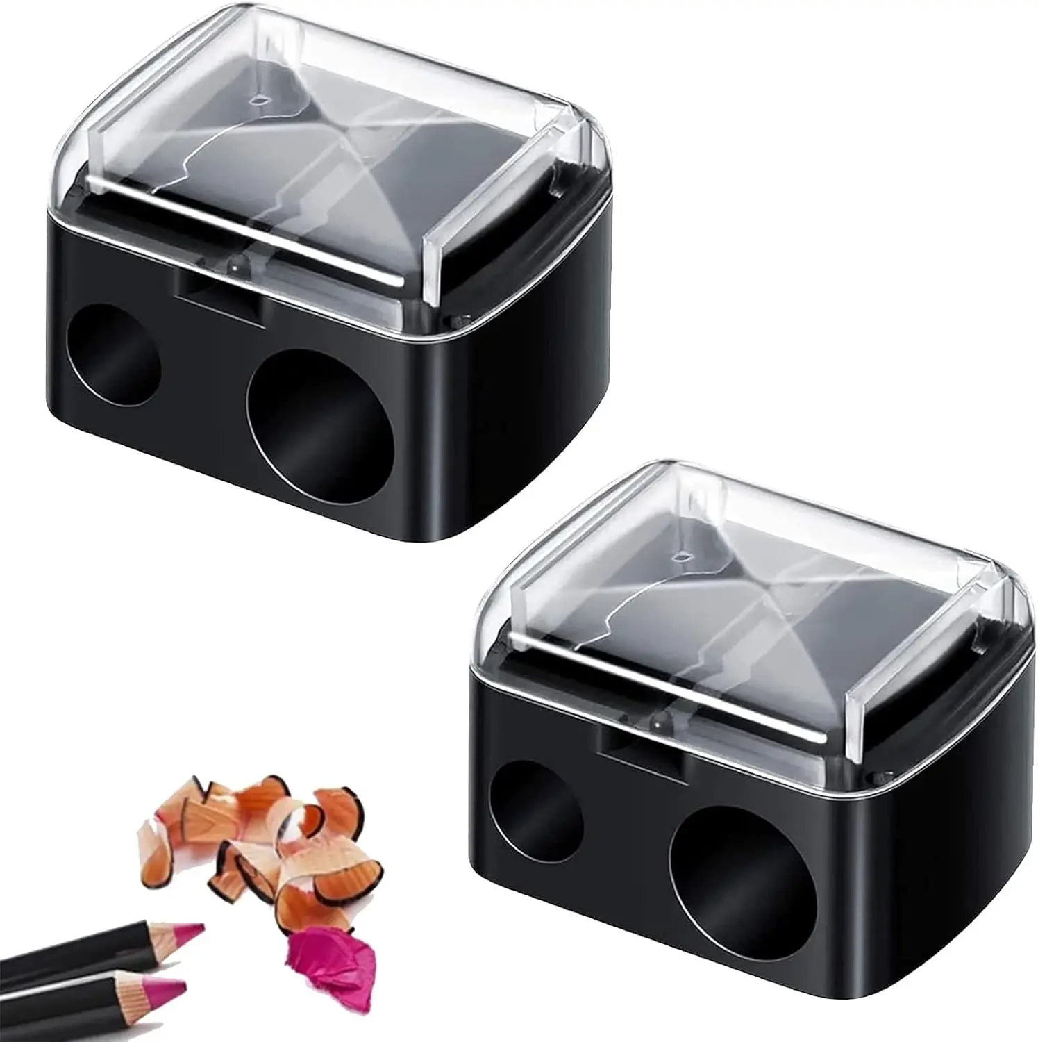 2 Pcs Eyeliner Sharpener,2 Holes Makeup Sharpener,Make up Pencil Sharpener,Eyeliner Pencil Sharpener,for Lip Liner,Eyebrow Pencil,Eyeliners Pencils