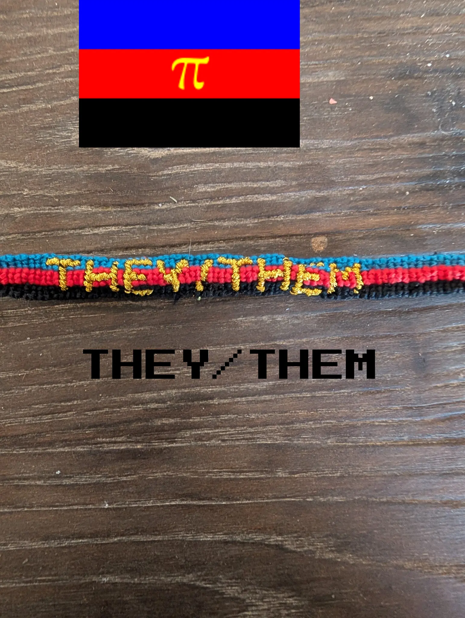 Handmade Identity Pronoun Bracelet - Cotton Cord Pride Bracelet