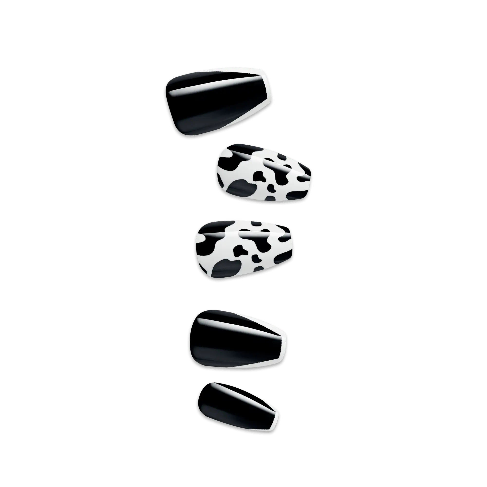 Impress Design No Glue Fake Press On Nails - Like A Star | Design, Black, Medium, Coffin, Manicure