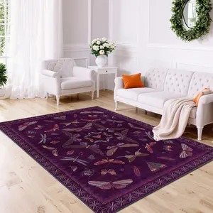Luxury Vintage Patterned Velvet Carpet, Soft Comfortable Home Decor Rug, Living Room Sofa Mat, Bedroom Bedside Rug, Multi-Scene Use, Decorative Area Rug, merry Christmas、let it snow