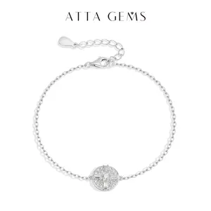 ATTAGEMS Simple Design 1CT Octagon Cut /1CT Marquise Cut/ Lab-Created Moissanite Bracelet for Women Girls S925 Sterling Silver Bracelet Fine Jewelry Daily Wear B084