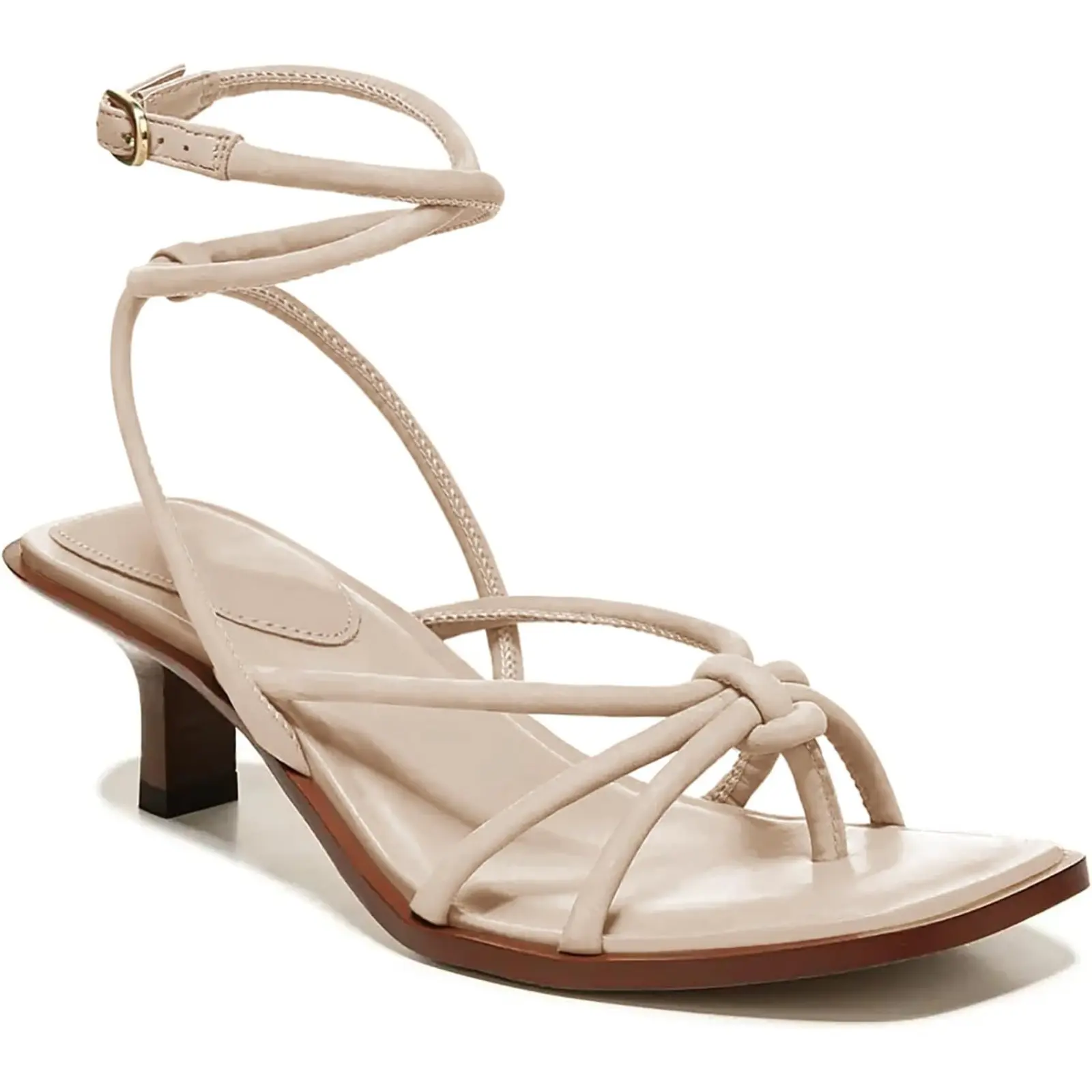 Coutgo Women's Strappy Gladiator Sandals, Faux Leather Kitten Heels with a Square Open Toe and Criss-Cross Ankle Strap for Dress, Footwear, Wedding, Sandals Women, Crisscross Low Heel, Elegant Open Toe, Comfy Strappy Sandals