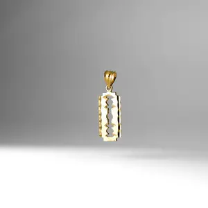 14K Gold Razor Blade Pendant - Model 1986