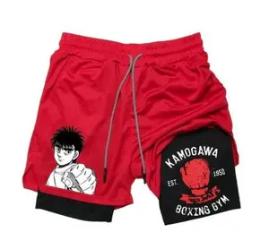 Anime Performance Shorts Summer Double Layer Beach Pants Fitness Training Pant Sports