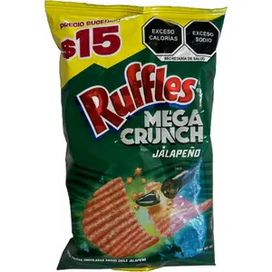 Ruffles Mega Crunch Jalapeno (5 Bags of 42g each) Crunchy Crispy Snack Chip