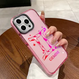Phone Case for iPhone 16 Plus 15 Pro Max 14 13 12 11 Zodiac sign Gemini Pattern Non-Yellowing Shockproof Soft Silicone Transparent Cover