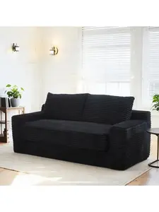 Bellemave  Loveseat Sofa with Memory Foam & Steel Frame - No Assembly, Convertible 2-in-1 Design, Corduroy Fabric - Compact Couch for Small Spaces, Apartments, Home Office & Bedroom