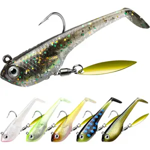 6-piece soft bait set, with unique vibrating swimming action and trembling sinking motion that can increase the bite rate, making it an excellent soft bait for home fishing, suitable for catching bass, trout, carp, and walleye