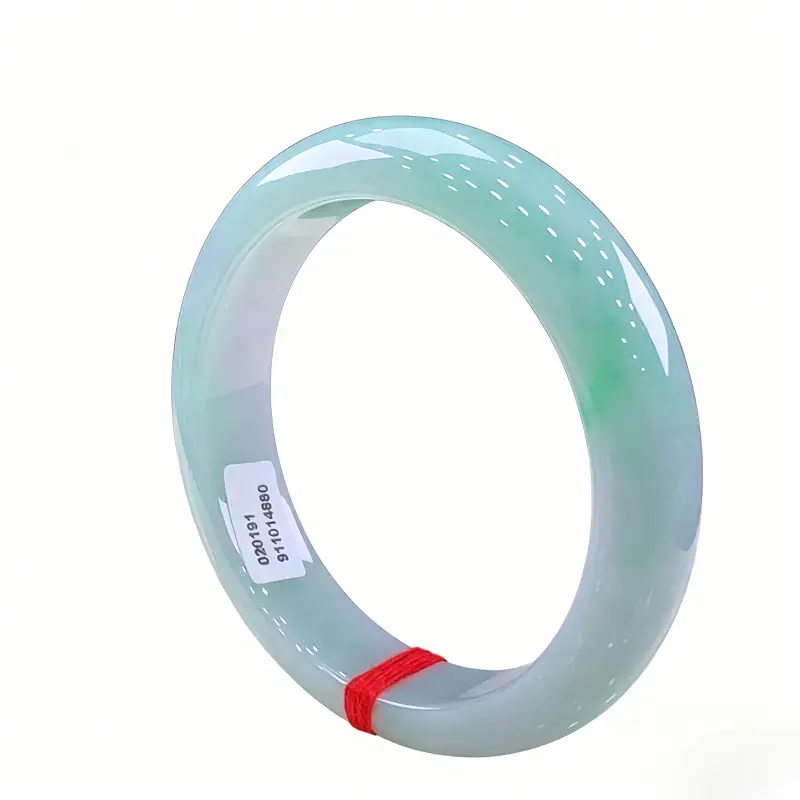 Grade A Burmese Jade Bracelet - Exquisite Bracelet, Icey-Waxy Texture, Oil Green, Flower Motifs Carving, Rare Collectibles Cultural Stone Jewelry