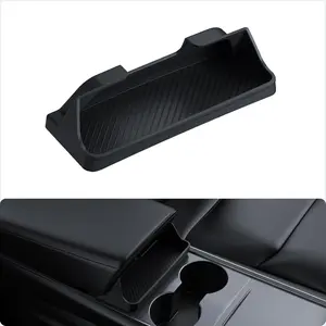 BASENOR Upgraded Tesla Model Y Model 3 Center Console Sunglasses Holder, Armrest Box Eyeglasses Storage Box Key Card Holder for 2021-2024 Model 3/Y Interior Accessories