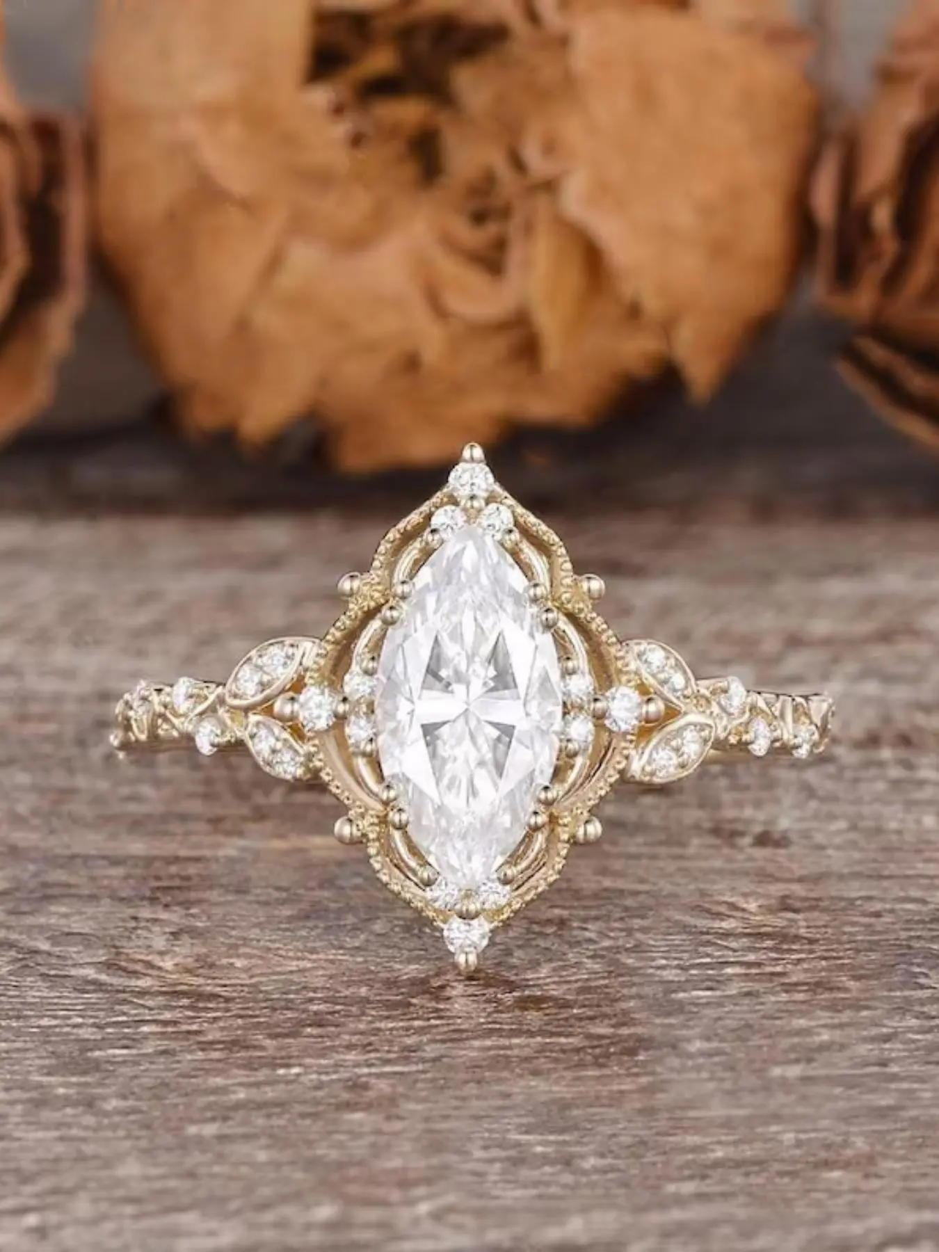 Vintage Exquisite Artificial Gemstone Ring, Marquise Cut Ring, Fashion Promise Ring for Women, Elegant Engagement Ring for Party, Daily Decor, Trendy All-match & Exquisite Jewelry for Birthday Gift, Jewelry Gifts, Beautiful Rings