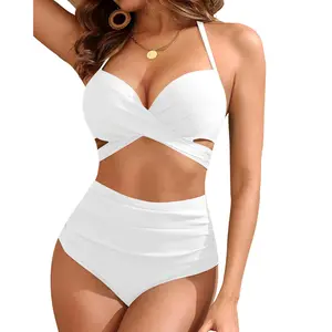 Tempt Me High Waisted Underwire Bikini Sets - Women Two Piece Swimsuits Halter Bathing Suits with Tummy Control Bottom  SwimWeek  summervibes