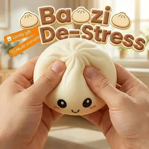（2026 New Random color）Big Dumpling Squishy , 1 Piece Kawaii Squishies, Mystery Bun Fidget Toy, Soft TPR Stress Relief Toy, Valentine's Day & Easter Gifts, Ideal for Kids' Exchanges， Dumpling Squishies mystery