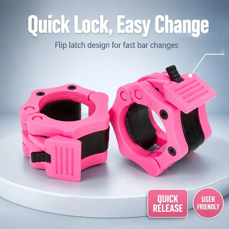 Quick Release Barbell Collars, 2 Inch Weight Plate Lock Clips, Heavy Duty Non‑Slip Barbell Clamps for Weightlifting, Crossfit, Gym Fitness Accessories for Men & Women