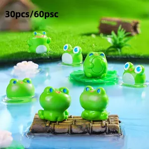 30pcs/60pcs Aquarium Decorations, Amphibious Landscape Ornament, Miniature Garden Accessories, Car Dashboard Decoration, Festival Gift, Aquarium Building Set