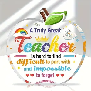 Graduation Gift for Teachers, Apple Shaped Acrylic Desk Decoration, Creative Desktop Decoration, Perfect for Teacher Appreciation & Retirement Celebrations