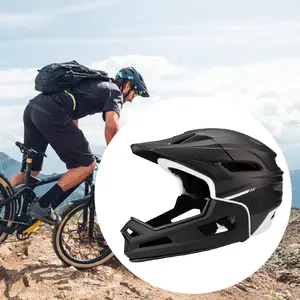 Breathable Mountain Bike Helmet with Detachable Chin Strap, Full Face Protection, Ideal for Outdoor Travel, Cycling, Skateboarding