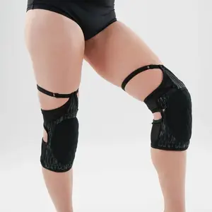 Exotic Pole Dance Knee Protection Open Back Geko Grip Pads With Garters Patellar Belt Patella Band Patellabands