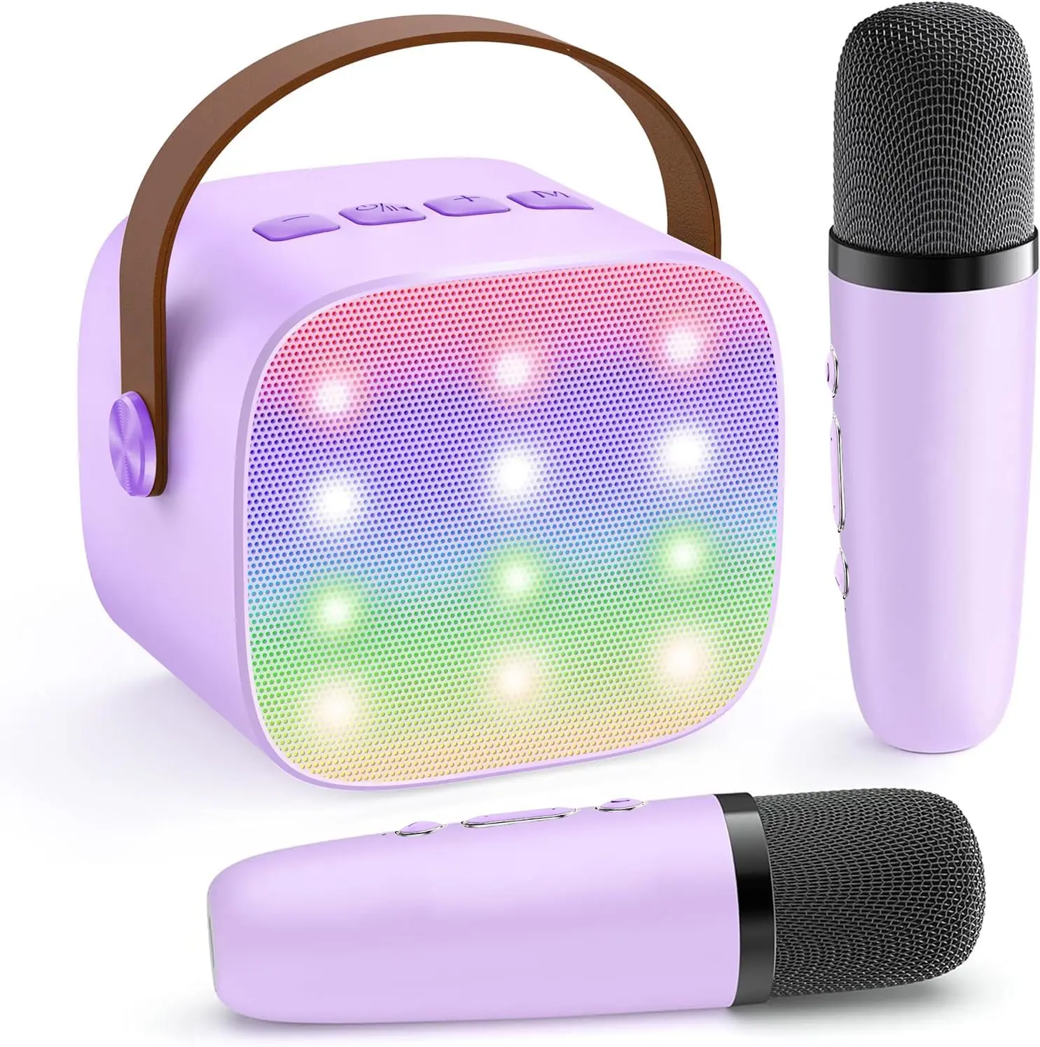 Karaoke Machine for Kids, Portable Mini Speaker with 2 Wireless Microphones, TOP Kids Gifts for Girls Ages 3, 4, 5, 6, 7, 8, 9, 10+ Years Old, 4-12th Birthday Singing Present Toy Party (Purple)