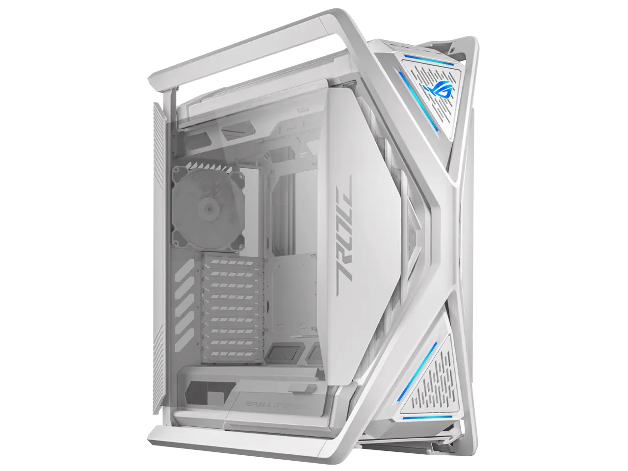 ASUS ROG Hyperion GR701 EATX full-tower computer case with Semi-open structure, tool-free side panels, supports up to 2 x 420mm radiators, built-in graphics card holder, 2x front panel Type-C