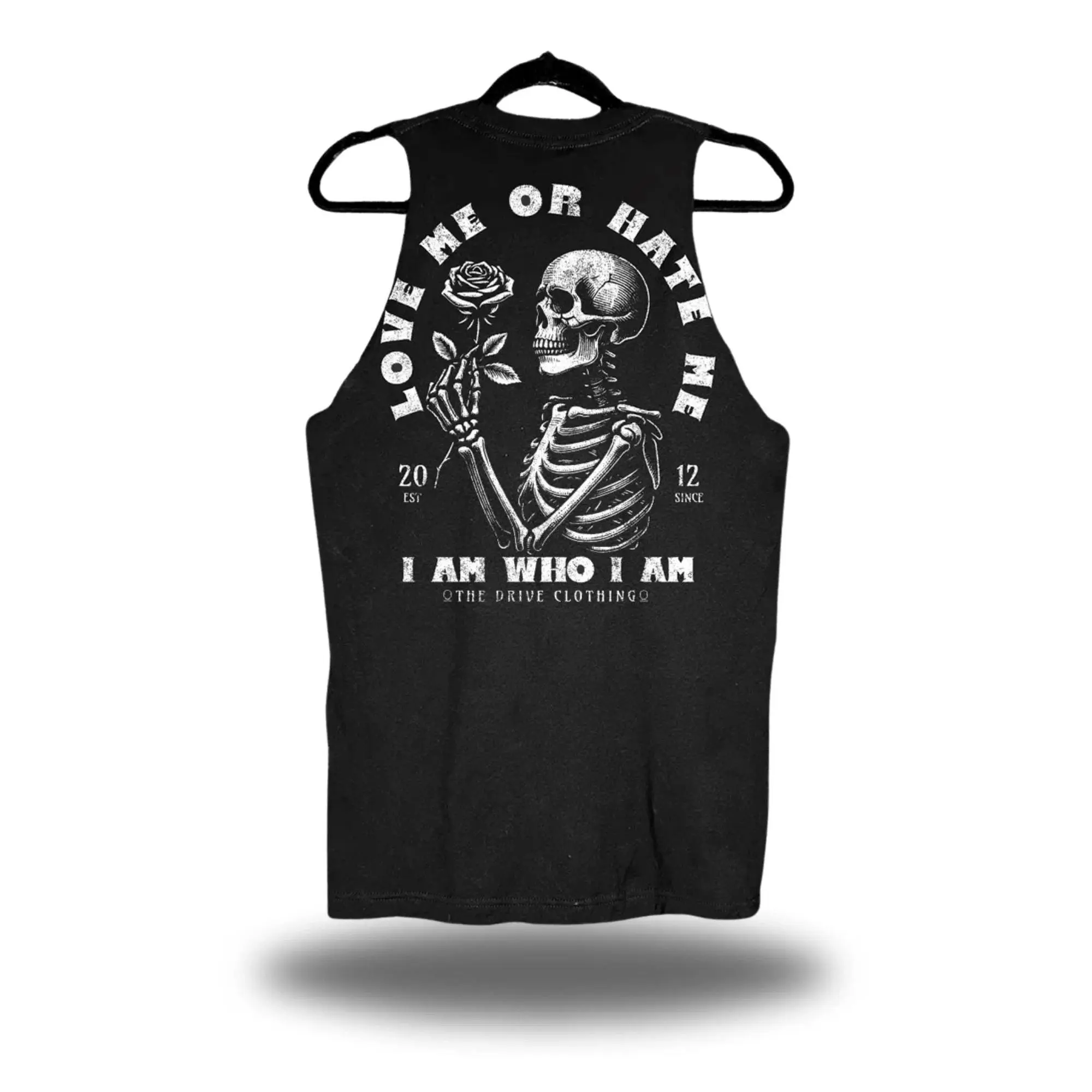 TheDriveClothing Love Me Black Tank Top – White Graphic Print, Y2K Streetwear Crop Tank, Unisex Summer Outfits, Gym Fitness Crop Top, Casual Edgy Layering, 100% Ring-Spun Cotton