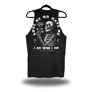 TheDriveClothing Love Me Black Tank Top – White Graphic Print, Y2K Streetwear Crop Tank, Unisex Summer Outfits, Gym Fitness Crop Top, Casual Edgy Layering, 100% Ring-Spun Cotton