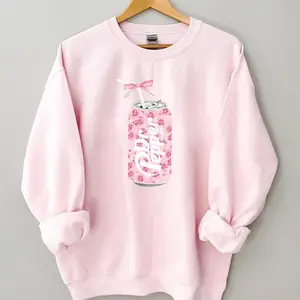 Dr Pepper Sweatshirt, Cute Baby Pink Bow Sweatshirt, Dr Pepper Gift, Dr Pepper Bow Crewneck Sweaters Womenswear, Gift for Her, Full Colors