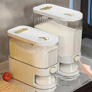 25 LB Rice Dispenser with Moisture-Proof Seal & Measuring Cup – Premium Kitchen Pantry Storage Container