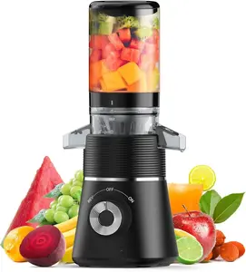 Zasmira Cold Press Juicer SJ60, Slow Masticating Juicer with 4.13" Extra-wide Chute, 1L Capacity, 98% Juice Purity, 80rpm Motor, Easy to Clean, 2 Cups Included