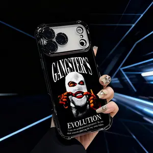 Gangster's Evolution Street Style Phone Case With Bold 'Evolution' Graphic Design For Iphone 17 16 15 14 13 12 11 PRO MAX PLUS Flaunt MobilePhone Case Soft Silicon TPU anti-drop Drop Shockproof Chrome Bumper Caseluxury transparent material galaxy Q9