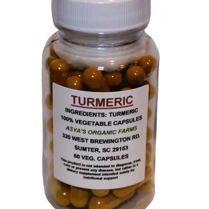 Organic Turmeric 500mg Vegan Capsules  Supplement
