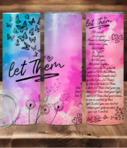 Pastel Colored Let them Sublimation Tumbler