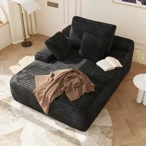 67'' Boneless sectional Chaise Lounge Sofa para sala Chair Indoor, Comfy Oversized Chair, Corduroy Upholstered Fluffy Cloud Couch For Living Room, Deep Seat Sleeper Couch Reading Chairs, No Assembly Required
