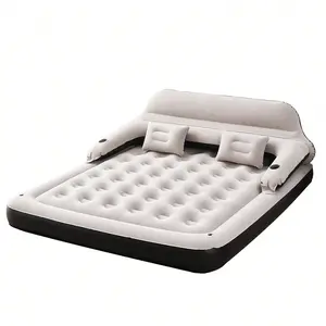9" Air Mattress with Headboard, Inflatable Sofa Bed Air Couch for Camping (Pump Not Included)