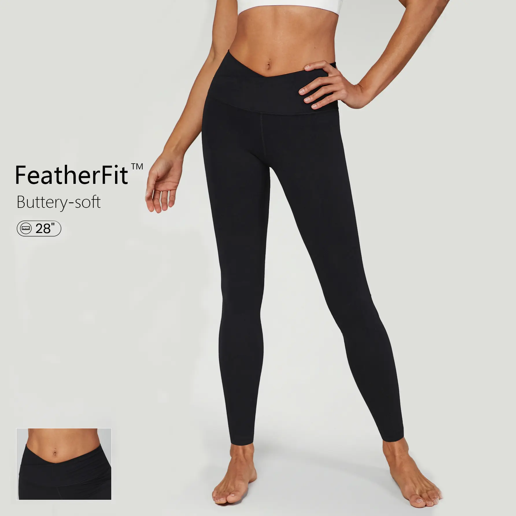 GLOWMODE 28" FeatherFit Crossover Yoga Leggings