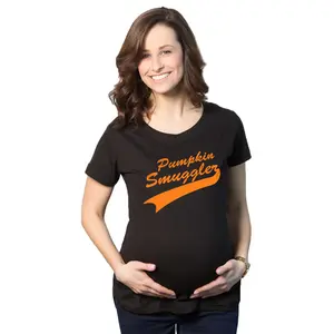 Maternity Pumpkin Smuggler Funny Fall T Shirt Cute Halloween Pregnancy Tee Funny Graphic Maternity Tee Cute Pregnancy Tees With Plus Sizes Pregnant Halloween Maternity Wear Maternity Shirts